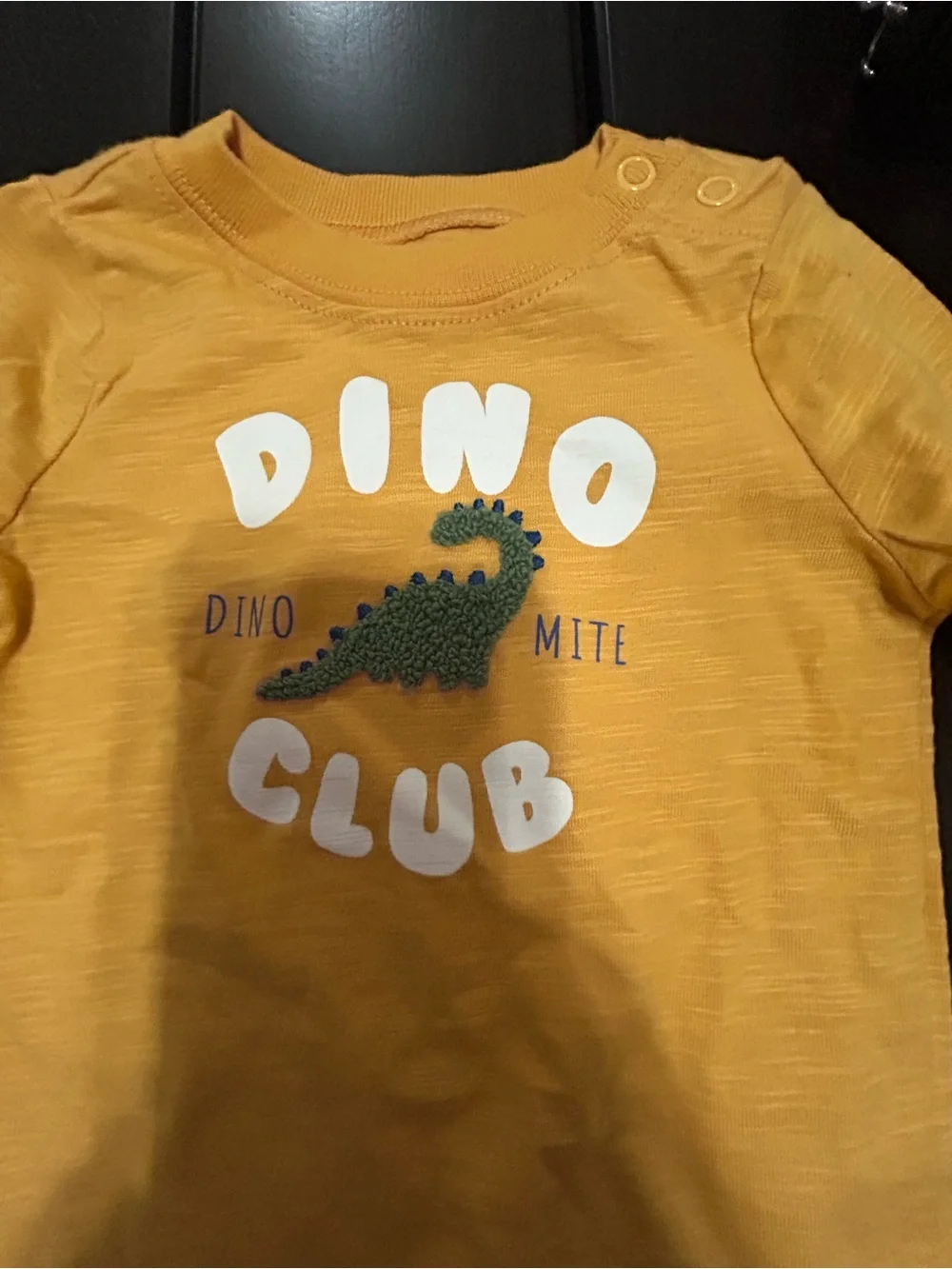 Garanimals Mustard Dino Club Long-Sleeve One-Piece Bodysuit